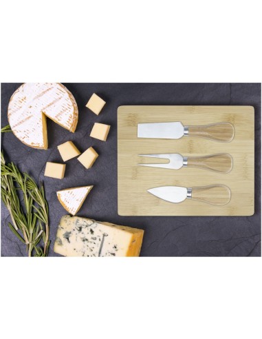 Tabla de quesos y utensilios de bambú...