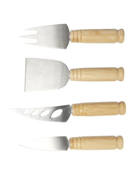 Set de 4 piezas para queso de bambú Personalizado 6113303