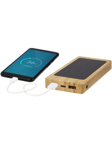 Batería externa solar de bambú de 8000 mAh...