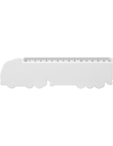 Regla de plástico reciclado con forma de camión de 15 cm Personalizado 6210456