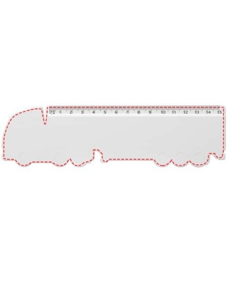Regla de plástico reciclado con forma de camión de 15 cm Personalizado 6210456