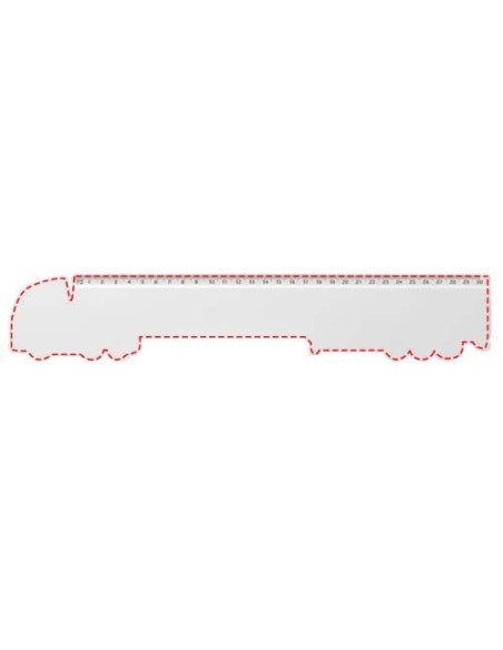 Regla de plástico reciclado con forma de camión de 30 cm Personalizado 6210463