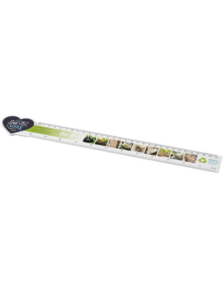 Regla de plástico reciclado con forma de corazón de 30 cm Personalizado 6210466