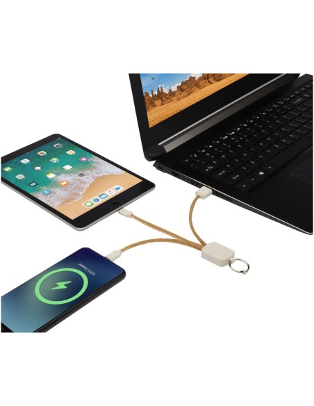 Cable de carga 3 en 1 de paja de trigo y corcho Personalizado 6124294