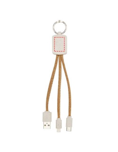 Cable de carga 3 en 1 de paja de trigo y corcho...