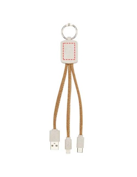 Cable de carga 3 en 1 de paja de trigo y corcho Personalizado 6124294