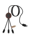 Cable de carga 3 en 1 extendido de PET reciclado con logotipo retroiluminado y estuche redondo de bambú Personalizada 62PX084 - Imagen 6