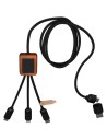 Cable de carga de 40 W 5 en 1 de PET reciclado con logo retroiluminado y estuche cuadrado de madera Personalizada 62PX072 - Imagen 2