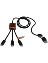 Cable de carga de 40 W 5 en 1 de PET reciclado con logo retroiluminado y estuche cuadrado de madera Personalizada 62PX072 - Imagen 3