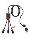 Cable de carga de 40 W 5 en 1 de PET reciclado con logo retroiluminado y estuche cuadrado de madera Personalizada 62PX072 - Imagen 8