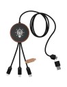 Cable de carga 5 en 1 de PET reciclado con logo retroiluminado y base de carga de 10 W Personalizada 62PX073 - Imagen 1
