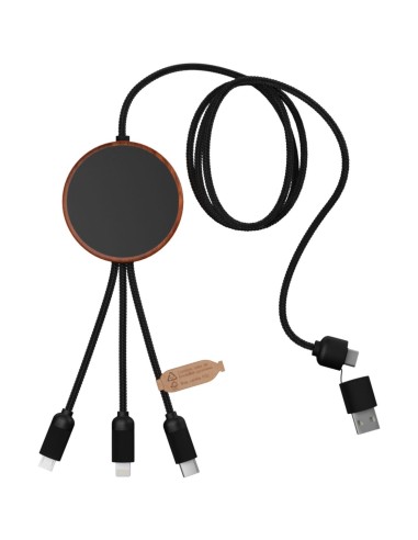 Cable de carga 5 en 1 de PET reciclado con logo...