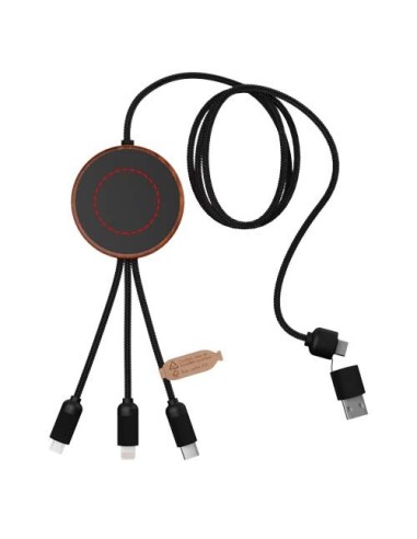 Cable de carga 5 en 1 de PET reciclado con logo...