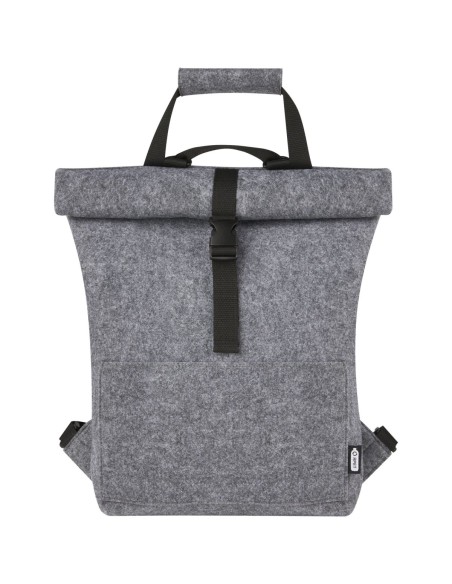 Bolsa para bicicleta enrollable de fieltro reciclado GRS de 13 L Personalizado 6120663