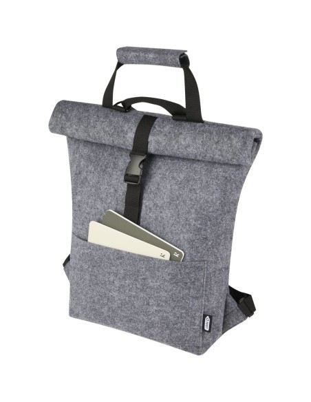 Bolsa para bicicleta enrollable de fieltro reciclado GRS de 13 L Personalizado 6120663