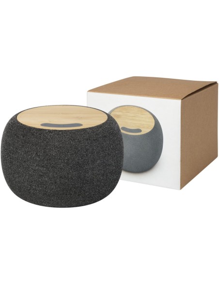Altavoz de bambú/RPET Bluetooth® y base de carga inalámbrica Personalizada 6124318