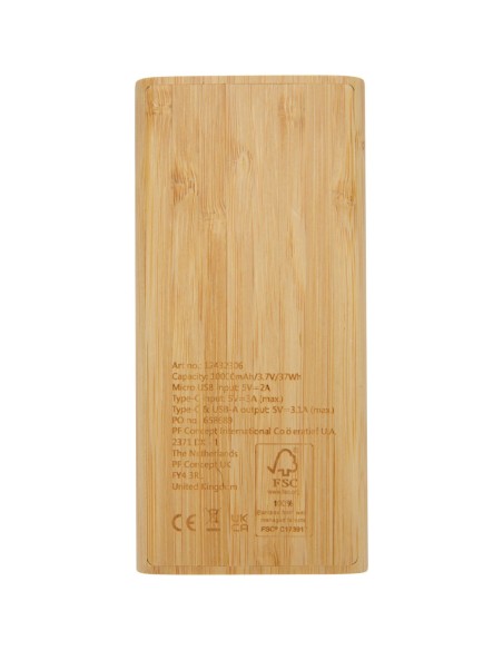 Batería externa de 10,000 mAh de bambú Personalizado 6124323