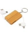 Llavero de bambú con cable de carga retráctil 6 en 1 Personalizado 6124329 - Imagen 1