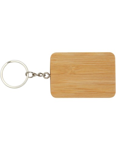 Llavero de bambú con cable de carga retráctil 6...