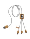 Cable de carga 3 en 1 de PET reciclado con logotipo retroiluminado y estuche cuadrado de bambú Personalizada 62PX108 - Imagen 4