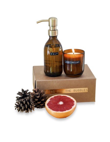 Dispensador de jabón de manos de 200 ml y juego de velas perfumadas de 150 g con fragancia de bambú Personalizado 6126308