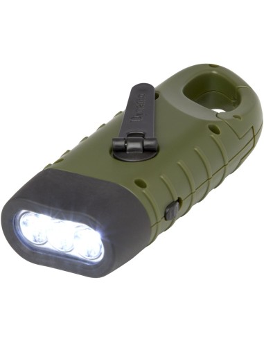 Linterna de dinamo solar con mosquetón de plástico reciclado Personalizado 6104575