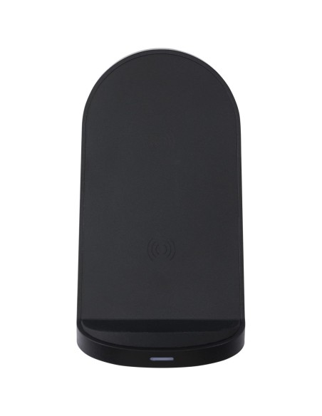 Base de carga inalámbrica con doble bobina de 15W en plástico reciclado con certificación RCS Personalizado 6124340