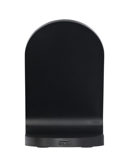 Base de carga inalámbrica con doble bobina de 15W en plástico reciclado con certificación RCS Personalizado 6124340