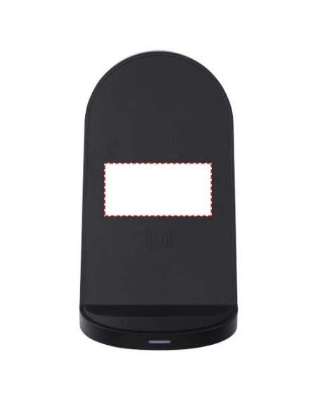 Base de carga inalámbrica con doble bobina de 15W en plástico reciclado con certificación RCS Personalizado 6124340