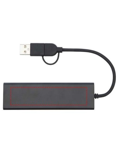 Hub USB 2.0 de aluminio reciclado con...