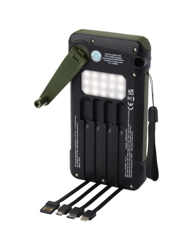 Batería externa de dinamo solar en plástico...