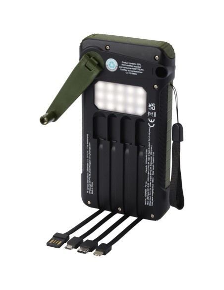 Batería externa de dinamo solar en plástico reciclado de 10 000 mAh con certificación RCS Personalizado 6124346