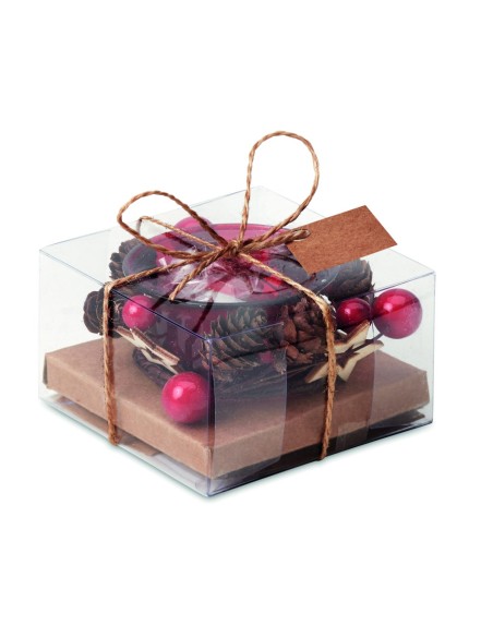 Portavelas Navideño de Cristal con Ornamentos | Goodie