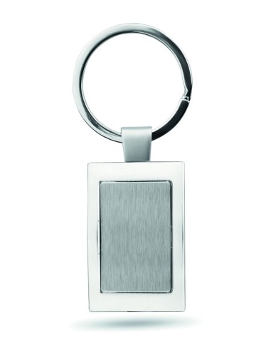 Llavero Rectangular de Aleación de Zinc Cromado | Goodie
