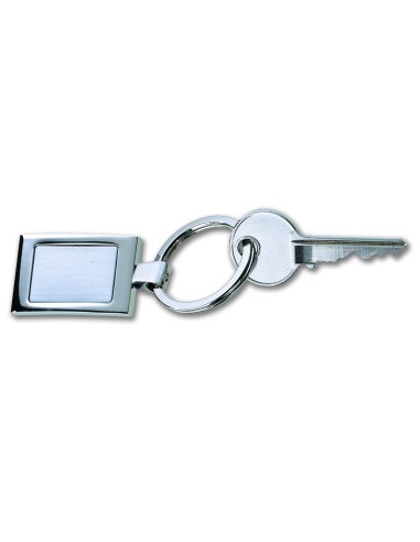 Llavero Rectangular de Aleación de Zinc Cromado | Goodie