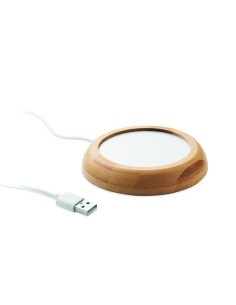 Calentador de tazas USB con carcasa de bambú personalizado