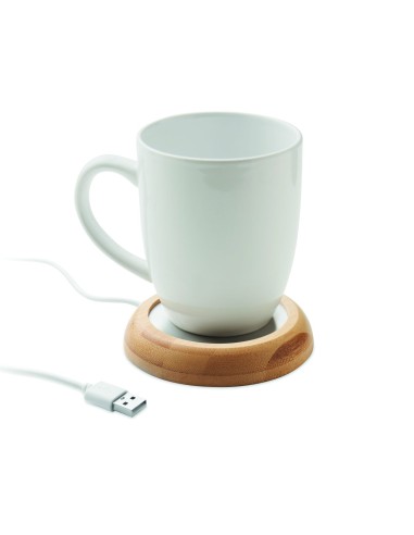 Calentador de Tazas USB con Carcasa de Bambú | Goodie