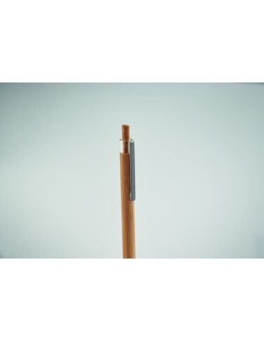 Bolígrafo bambú con pulsador Personalizado 7MO2595