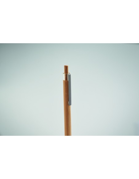 Bolígrafo bambú con pulsador Personalizado 7MO2595