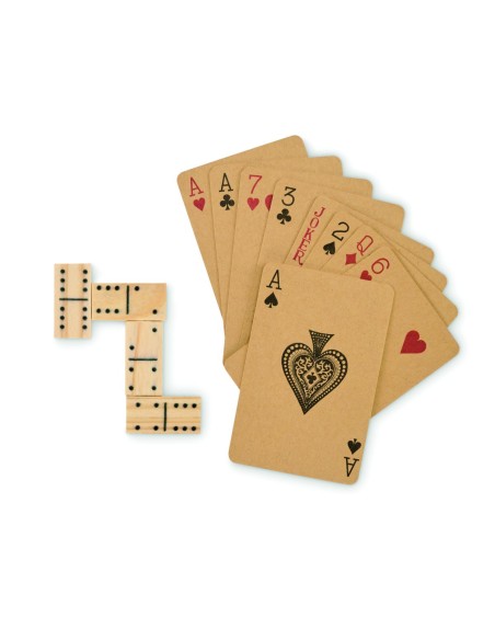 Juego de Dominó y Cartas en Caja de Madera MDF | Goodie