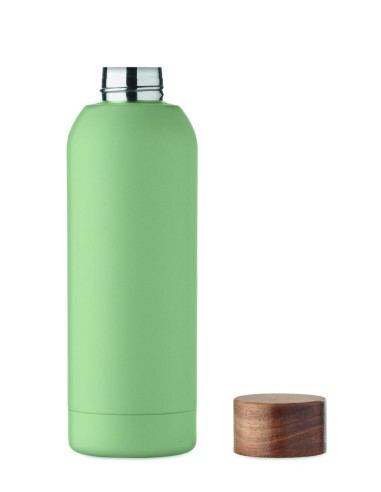 Botella de Acero Inoxidable Reciclado con Tapa de Madera de Acacia | Goodie