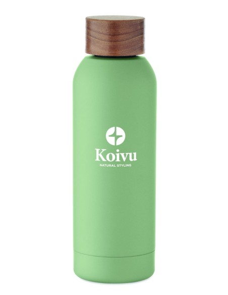 Botella de Acero Inoxidable Reciclado con Tapa de Madera de Acacia | Goodie