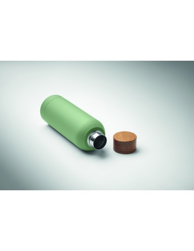 Botella de Acero Inoxidable Reciclado con Tapa de Madera de Acacia | Goodie