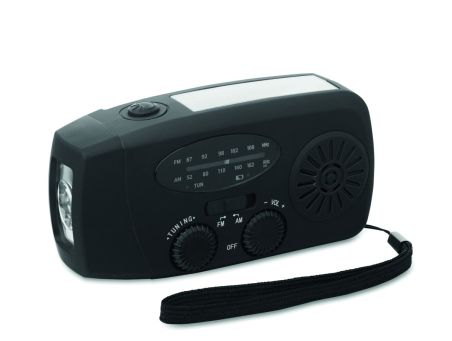 Radio Portátil con Linterna LED y Power Bank Solar | Goodie
