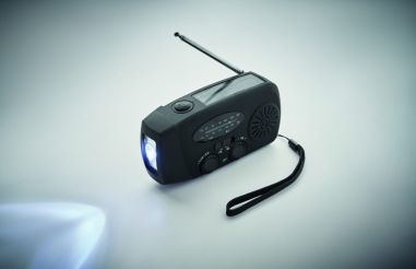 Radio Portátil con Linterna LED y Power Bank Solar | Goodie