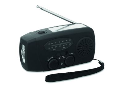 Radio Portátil con Linterna LED y Power Bank Solar | Goodie