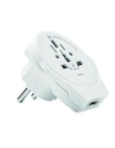 Adaptador de viaje con cargador USB personalizado para regalo de empresa a viajeros frecuentes