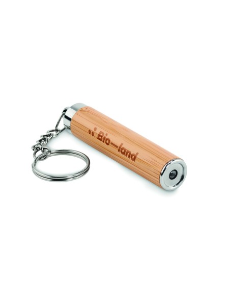 Mini linterna de bambú con llavero personalizada | Goodie