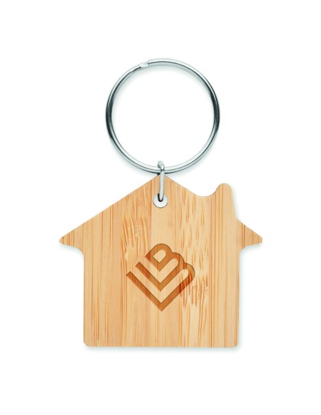 Llavero de Bambú con Forma de Casa | Goodie