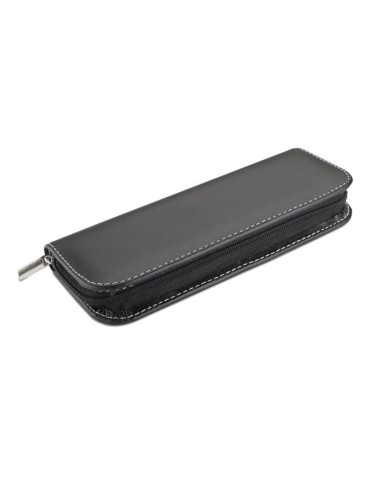 Set de Bolígrafo y Roller en Estuche de PU con Pespuntes en Contraste | Goodie
